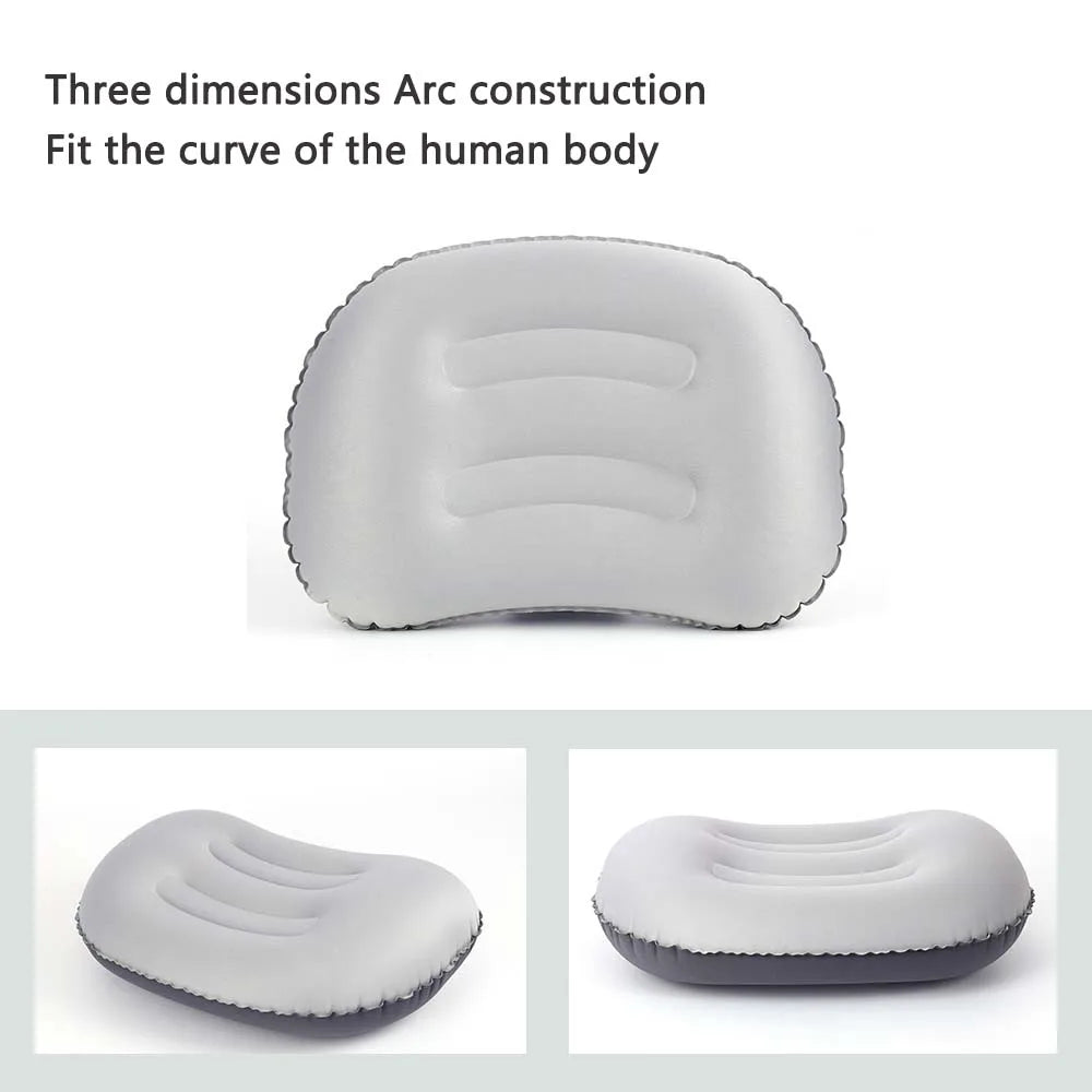 Carvallo Uppblåsbart Utomhus kudd | Komprimerbar & Fällbar | Nackstöd för Camping, Vandring & Resor