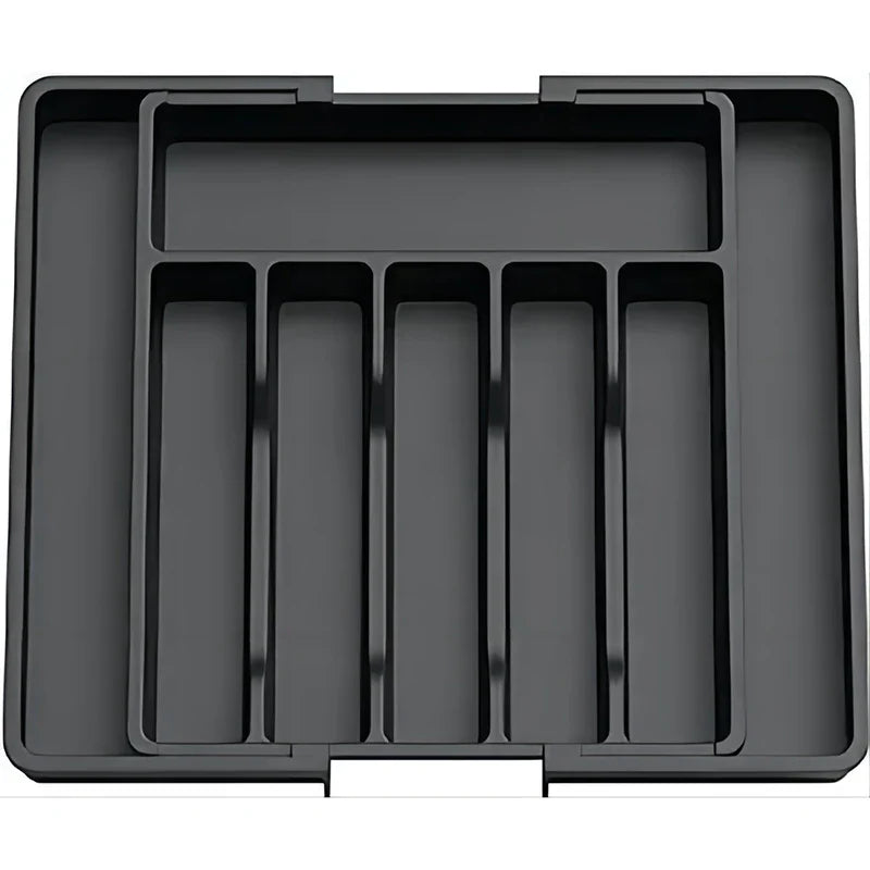 Carvallo bestickslådinredning | Utdragbar bestick-organiser | Justerbart ordningssystem av PP | 38×35 cm
