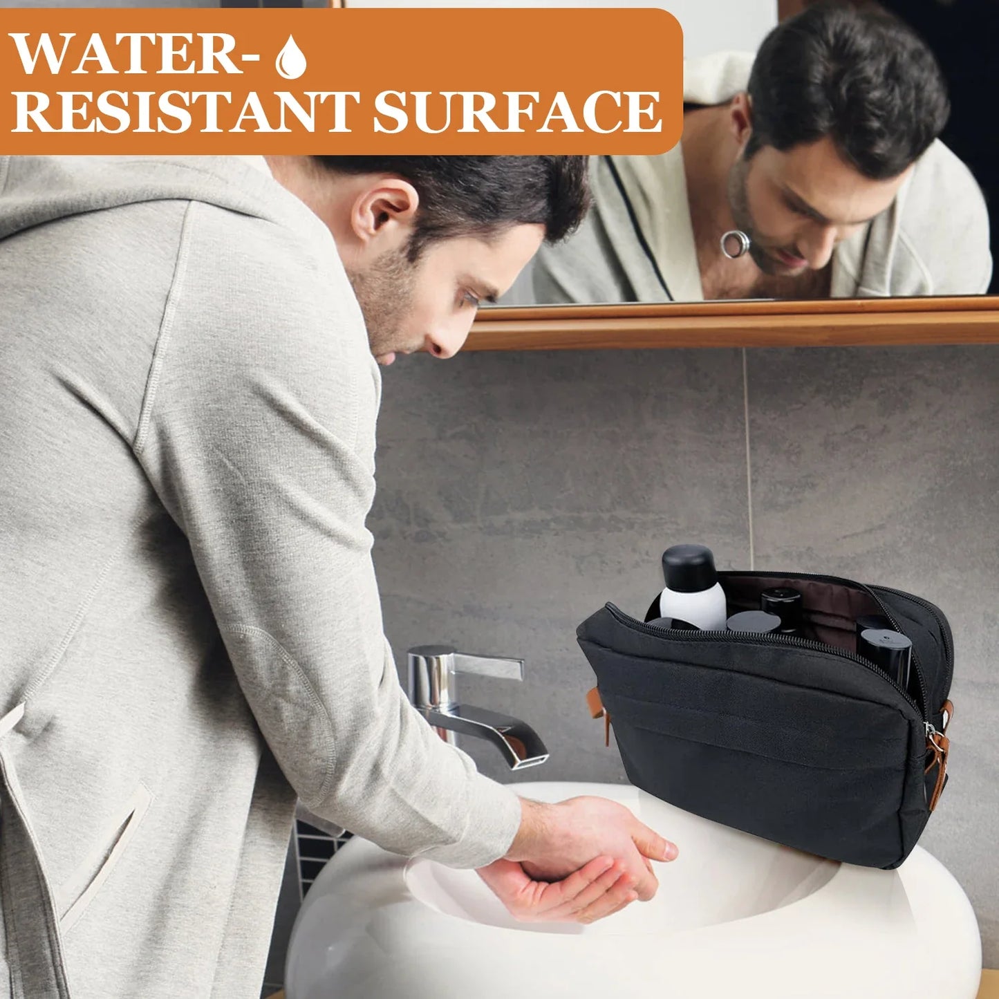 Carvallo kulturväska för upphängning för herrar | Vattenavvisande & Rymlig | Canvas-resväska med många fack