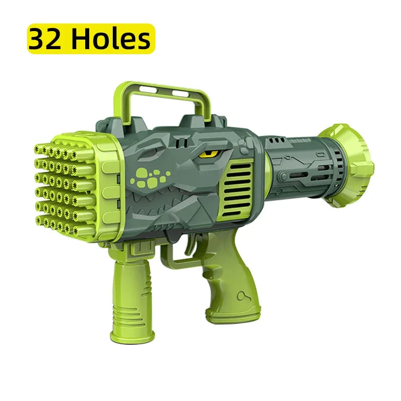 Carvallo Automatisk såpbubblasmaskin | 32 munstycken & LED-ljus | Rolig dinosaurie-design | För barn & utomhusaktiviteter