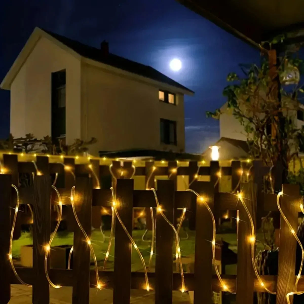 Carvallo Solar Solar-ljusslinga 7 m | 50 LED | Retro-hamprep med 8 ljuslägen | Vattentät & Solardriven