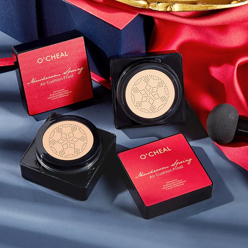 Carvallo Cream Cushion Set Luméa Glow | Med Mushroom-applikator | 4-delad i presentlåda | Foundation & Concealer i ett