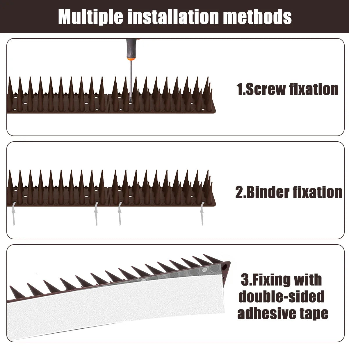 Carvallo 12/20-set fågelskyddsspikar | Avtagbar & djurvänlig | Anti-klättringsskydd för staket, fönsterbräda & takkant
