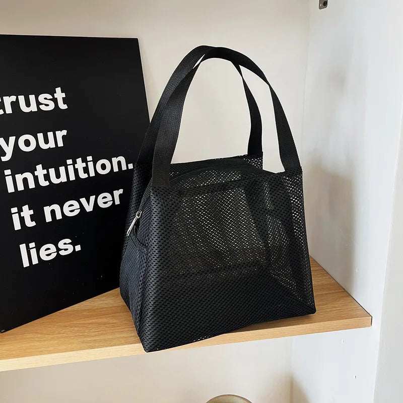 Carvallo FlexBag Mesh-väska med handtag | Stort volym & Mångsidig | För resa, strand & kosmetik