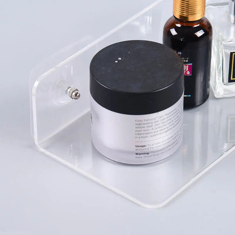 Carvallo Living | Akryl Vägg hylla | Transparent svävande hylla för badrum, kök och vardagsrum | 20–50 cm | Platsbesparande förvaring