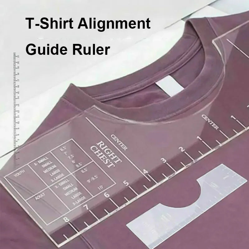 Carvallo T-Shirt Justeringslinjaler i set | 4/8 styck | Flexibelt PVC-mätsverktyg för textiltryck & sömnadsarbeten | För vuxna & barnstorlekar