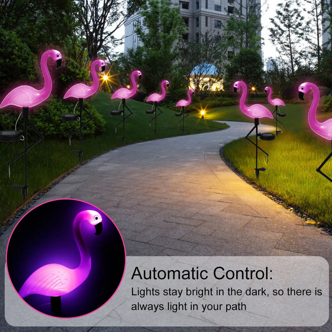 Flamoré GardenGlow Solar Flamingo Garden Light | Waterproof &amp; Decorative | Pink | For Yard, Terrace &amp; Path Lighting