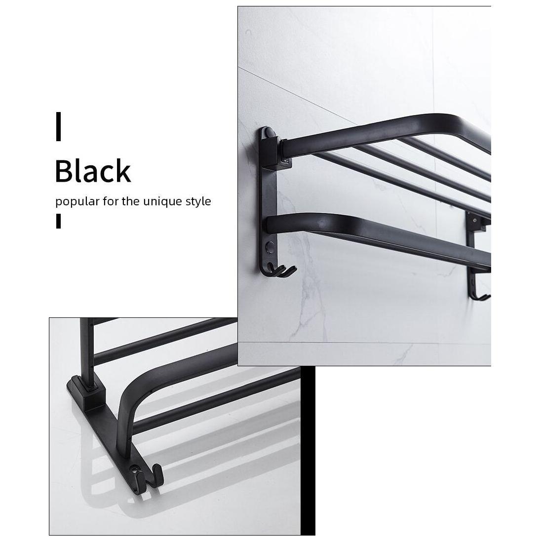 Fällbar handdukshängare med krokar – Platsbesparande och mångsidig | Idealisk för badrum och kök