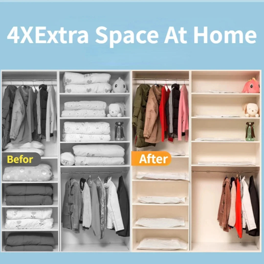 Carvallo förvaringspåse Vacuro | Platsbesparande kompression | Återanvändbar & rivbeständig | För kläder & sänglinne