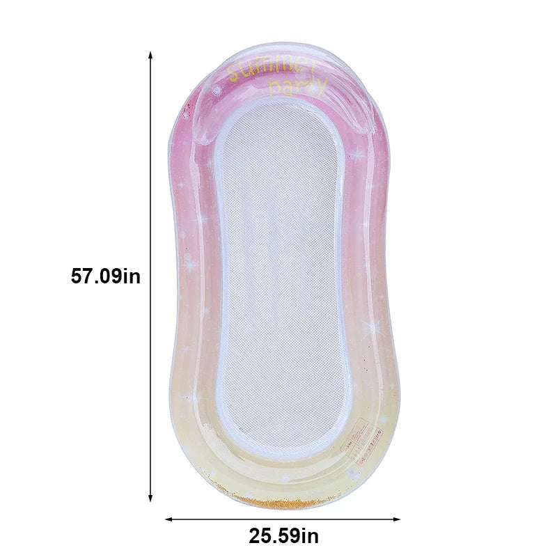 Carvallo Uppblåsbar simmadrass Rooxin | Ergonomisk pool-luftmadrass med nät och armstöd | För pool, sjö och strand