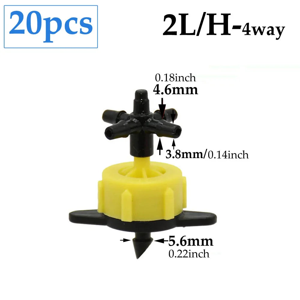 Carvallo Cross Connector | 2-Way Arrow Connection | For 3 mm & 5 mm Hoses | Drip Irrigation Systems