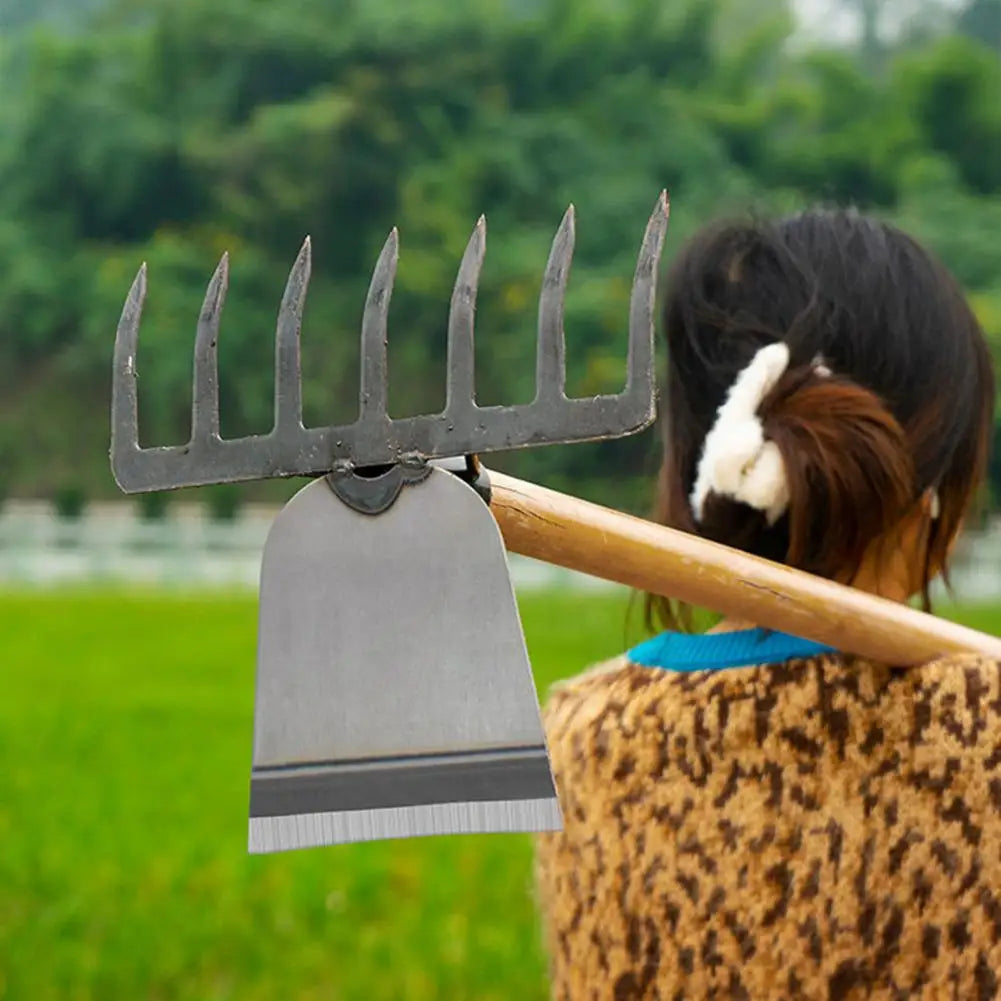 Carvallo Trädgårdsrake & Hacka | 2-i-1 Ogräsborttagare | Tung belastning | För rabatter & gräskötsel