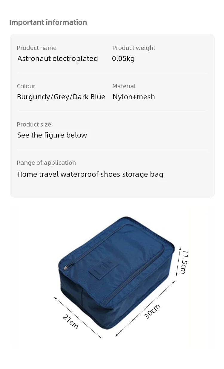 Carvallo Cube Vattentålig Reseskoförvaring | Fällbar Skotaska med Nätfack | 21 × 30 × 11,5 cm