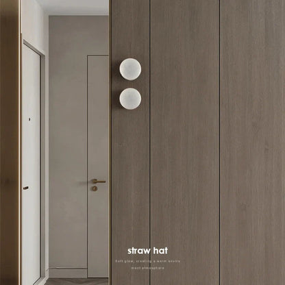 Modern Rund LED Vägglampa i Naturlig Marmor - Eleganta Vägglampor Inomhus för Vardagsrum och Sovrum Vägglykta