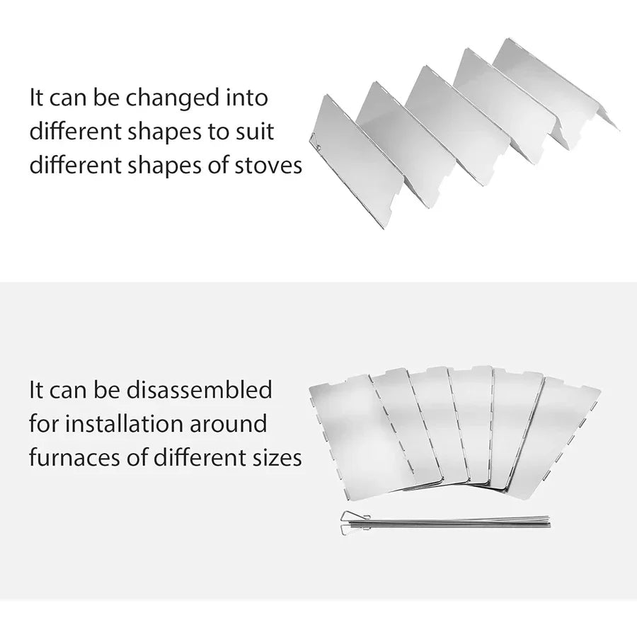 Carvallo Camping Vindskydd | Fällbar & Ultralätt | Rostfritt stål | För gaseldare & utomhuskök
