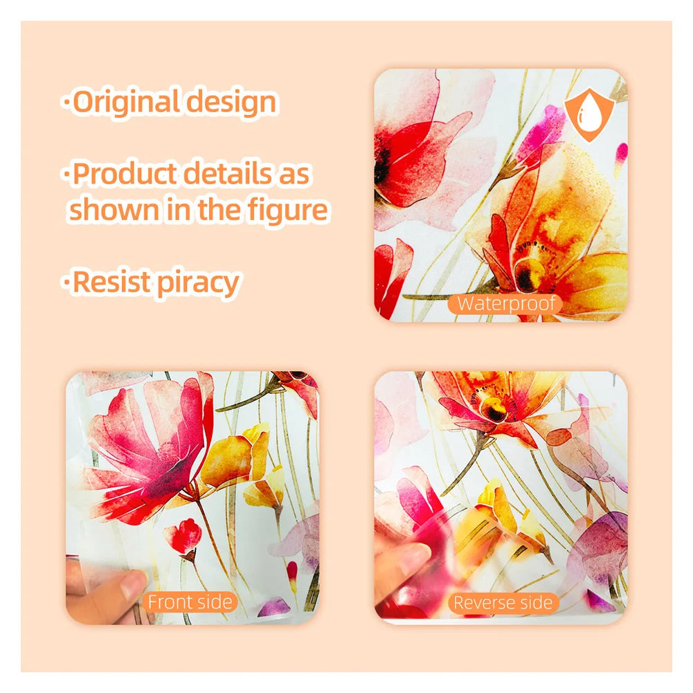 Carvallo ButterflyBloom wall sticker watercolor flowers & butterflies | self-adhesive & removable | for living room & bathroom