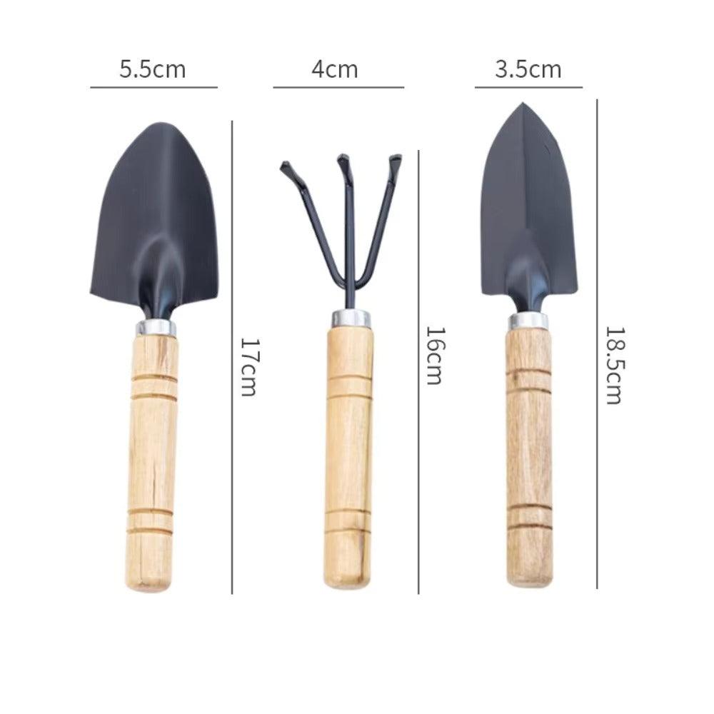 Carvallo Mini-Trädgårdset | 3-delar | För krukväxter &amp; odlingsbäddar | Ergonomisk &amp; Rostfri