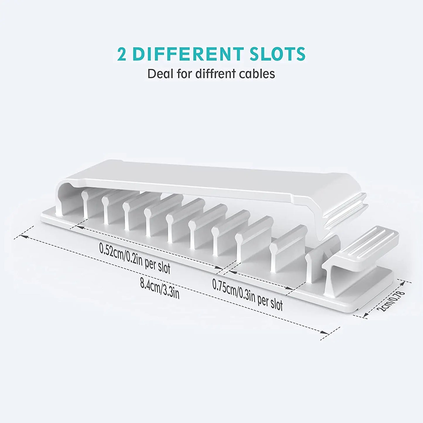 Carvallo ClipTidy FlexFix | Självhäftande & platsbesparande | För 1–10 kablar | I svart, vitt eller transparent