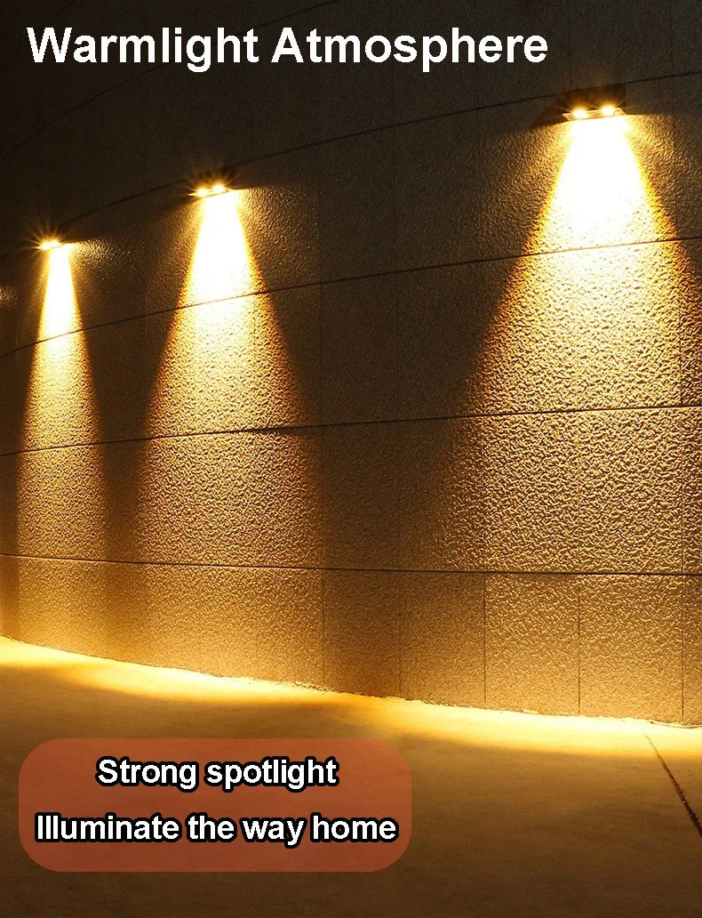 Carvallo Solar Vägglampa Utomhus | Automatisk Ljus vid Mörker | IP54 Vattentät | LED Varmvit | För Trädgård & Balkong
