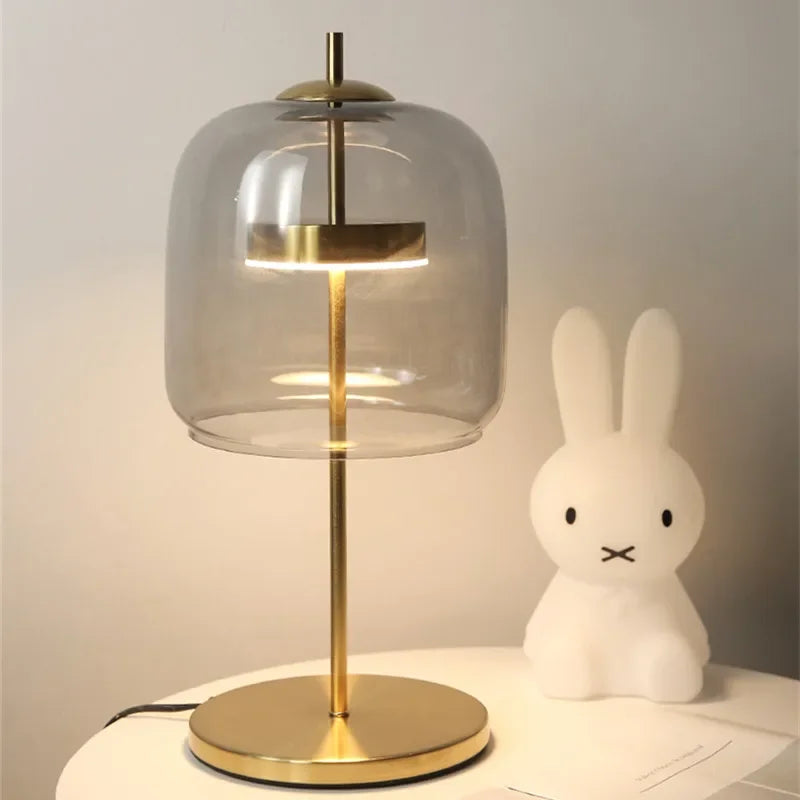 LumiGlass - Modern Glastakkelampa | Elegant LED Nattlampa för Sovrum &amp; Vardagsrum