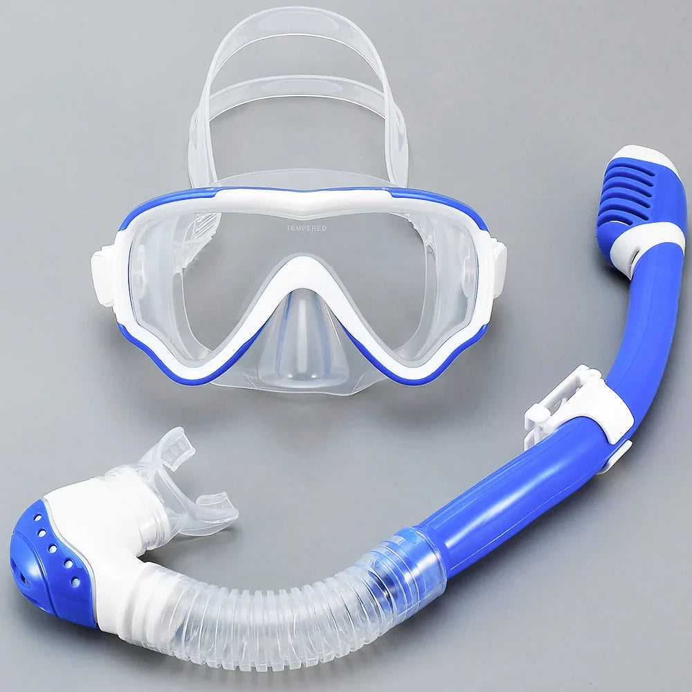 Carvallo Barn Tauchmask med snorkel | Duggfri & läcksäker | Härdat glas & silikon | För pojkar & flickor 7–15 år