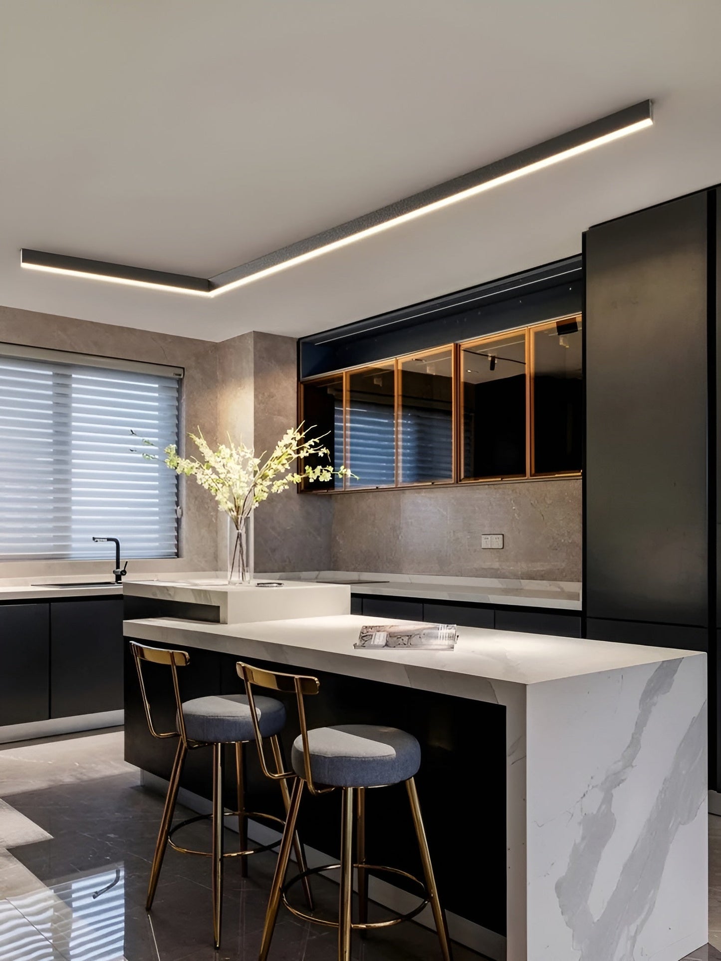 LED-taklampa – Modern Mjukt, Varmt Ljus för Mysiga Vardagsrum