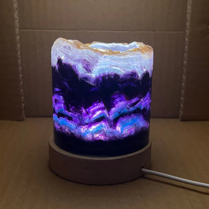 RainbowGlow – Fluorite table lamp with enchanting light effects for a calming atmosphere