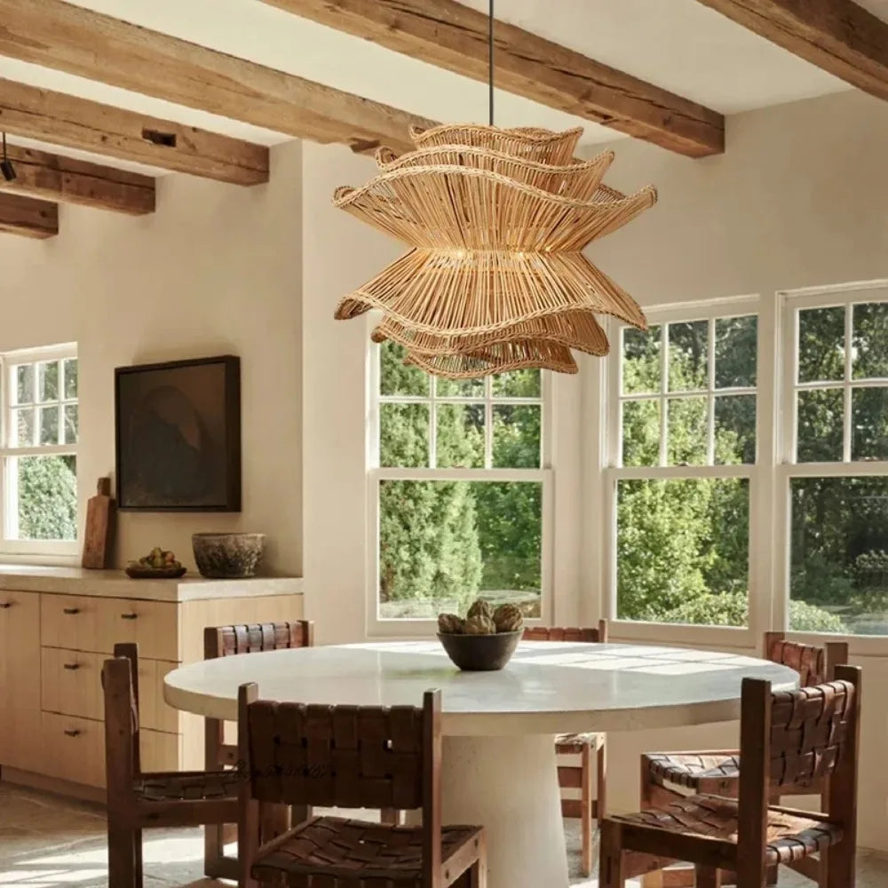Ignara | Kreativ Rattan-Pendellampa i skandinavisk designstil