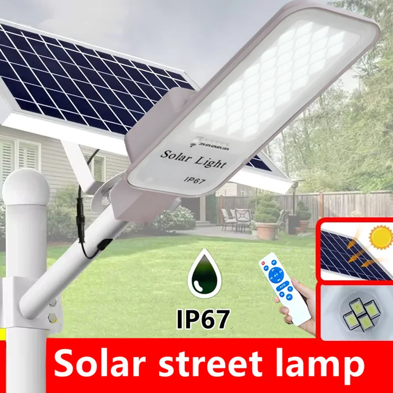 Carvallo Solar Security Light 250W | IP67 Vattentålig | Med Fjärrkontroll | Vägg- & Gatubefästning