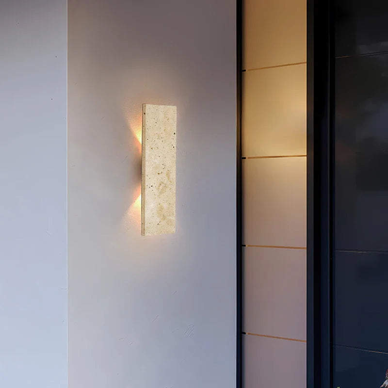 Utomhus vattentät LED-vägglampa med design av natursten – Mångsidig sconce-lampa för inomhus- och utomhusbruk