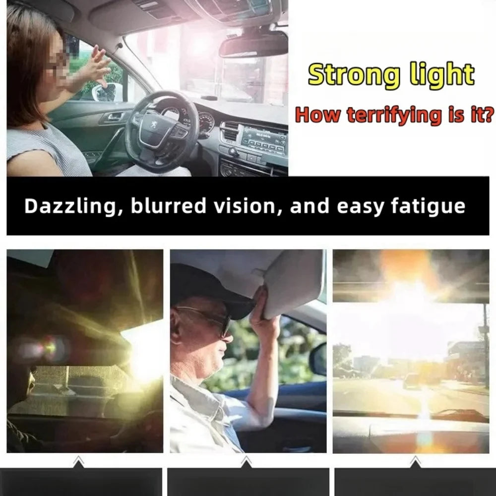 Carvallo PolarShield Universal Bilsolskydd | Polariserande UV-skyddsskiva mot bländning | För fram- & sidospeglar