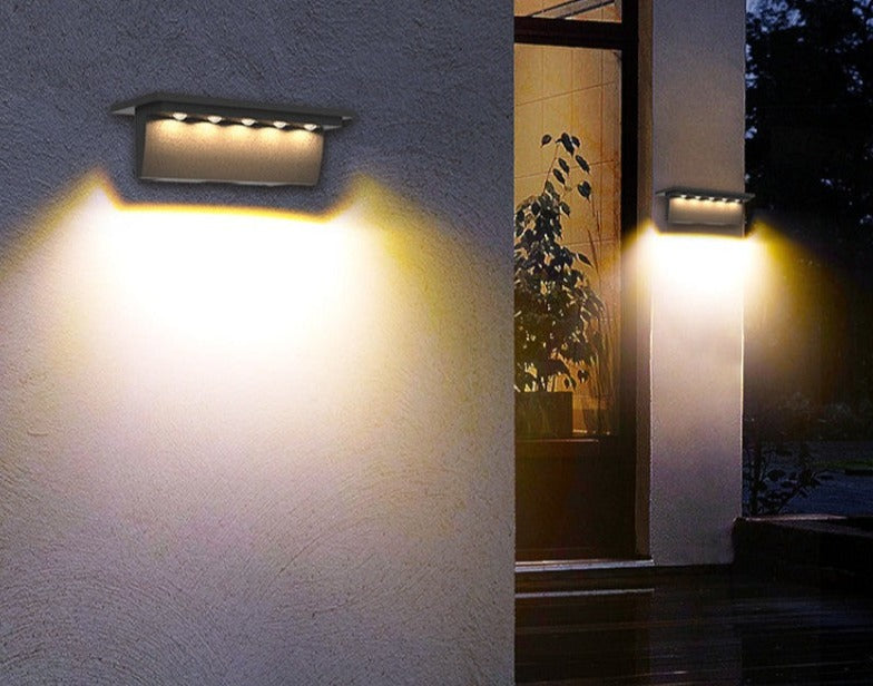 Carvallo Guard Solarlampa Solar Vägglampa med Rörelsesensor | Smart LED-belysning | IP65 Vattentålig | 6x11,9 cm