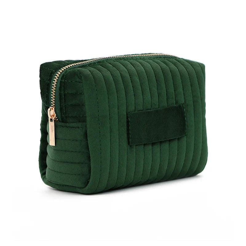 Carvallo Vadderad necessär med bred öppning | Makeup-väska för damer | Resa-organisatör för kosmetik och tillbehör | Sminkväska i bomull