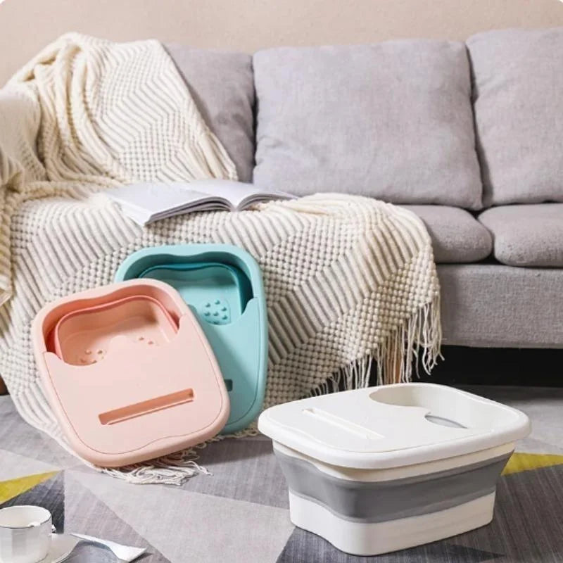 Carvallo Fällbar fotbadkar med massagefunktion | Platsbesparande & robust | För fotvård, pedikyr & avkoppling hemma