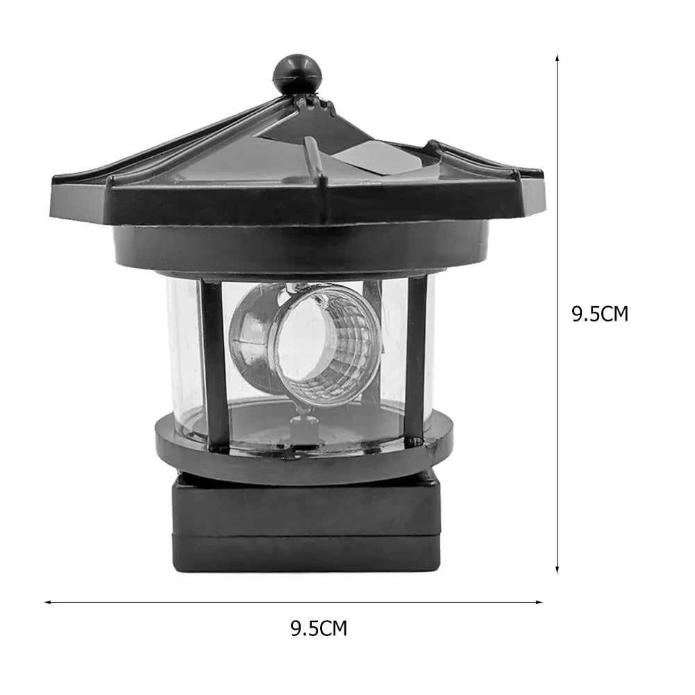 Carvallo LightTower Solfyr Dekorationsljus | LED med roterande ljusstråle | Automatisk sensor | För trädgård, balkong & staket