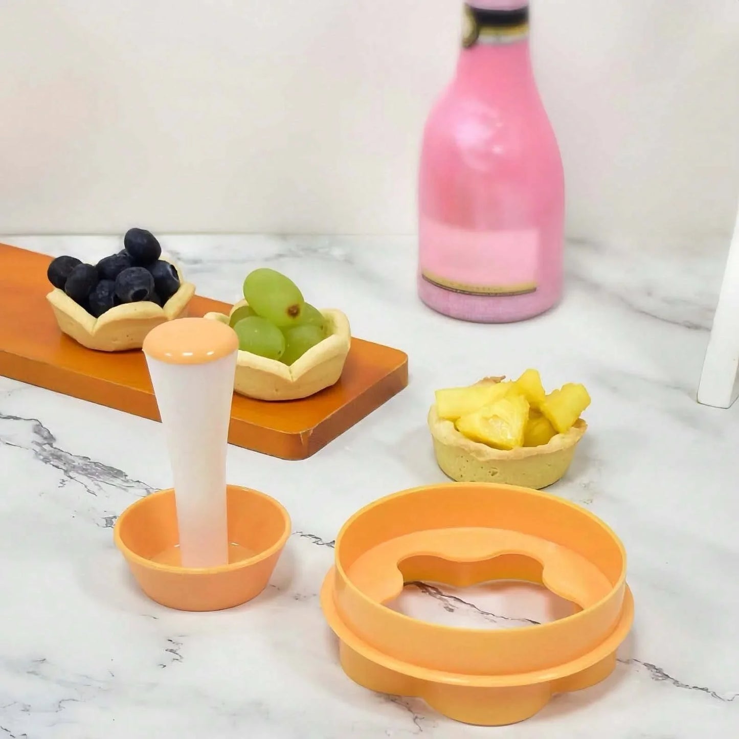 Carvallo-Set BakoPress | Urtagsform & Tamper för Tårtor & Cupcakes | BPA-fri | Perfekt för Tarts, Muffins & Kakor