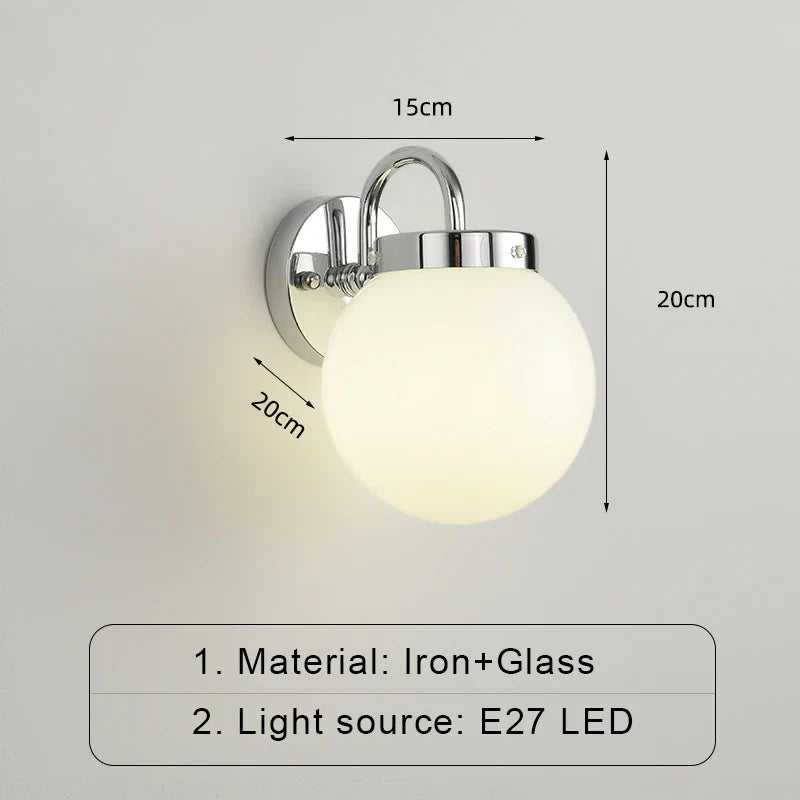 ModernWall - Nordisk LED Vägglampa med Glaslock för Stämningsfull Inomhusbelysning