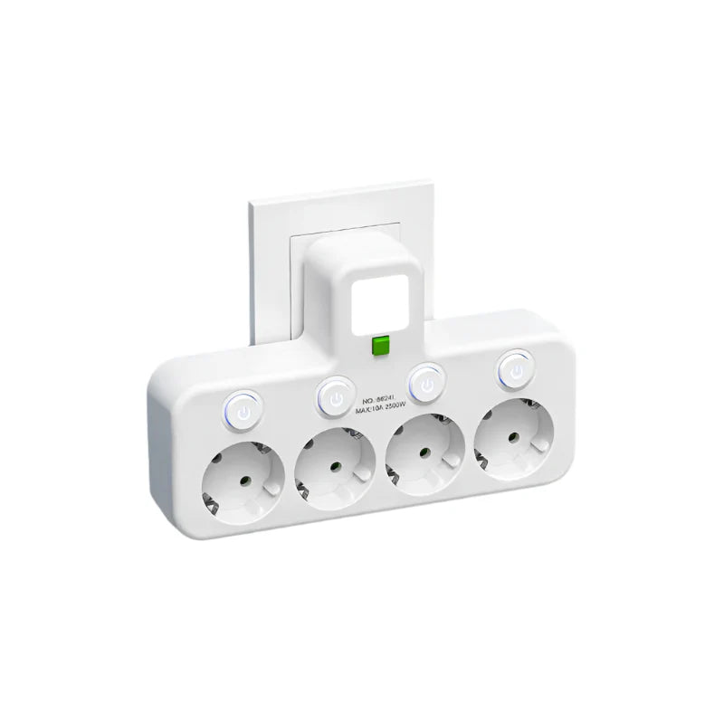 Carvallo VOLTRIQ ProLine | 3–4 uttag + 2× USB & 1× Typ-C | 2500 W | Överspänningsskydd & Kontrollswitch