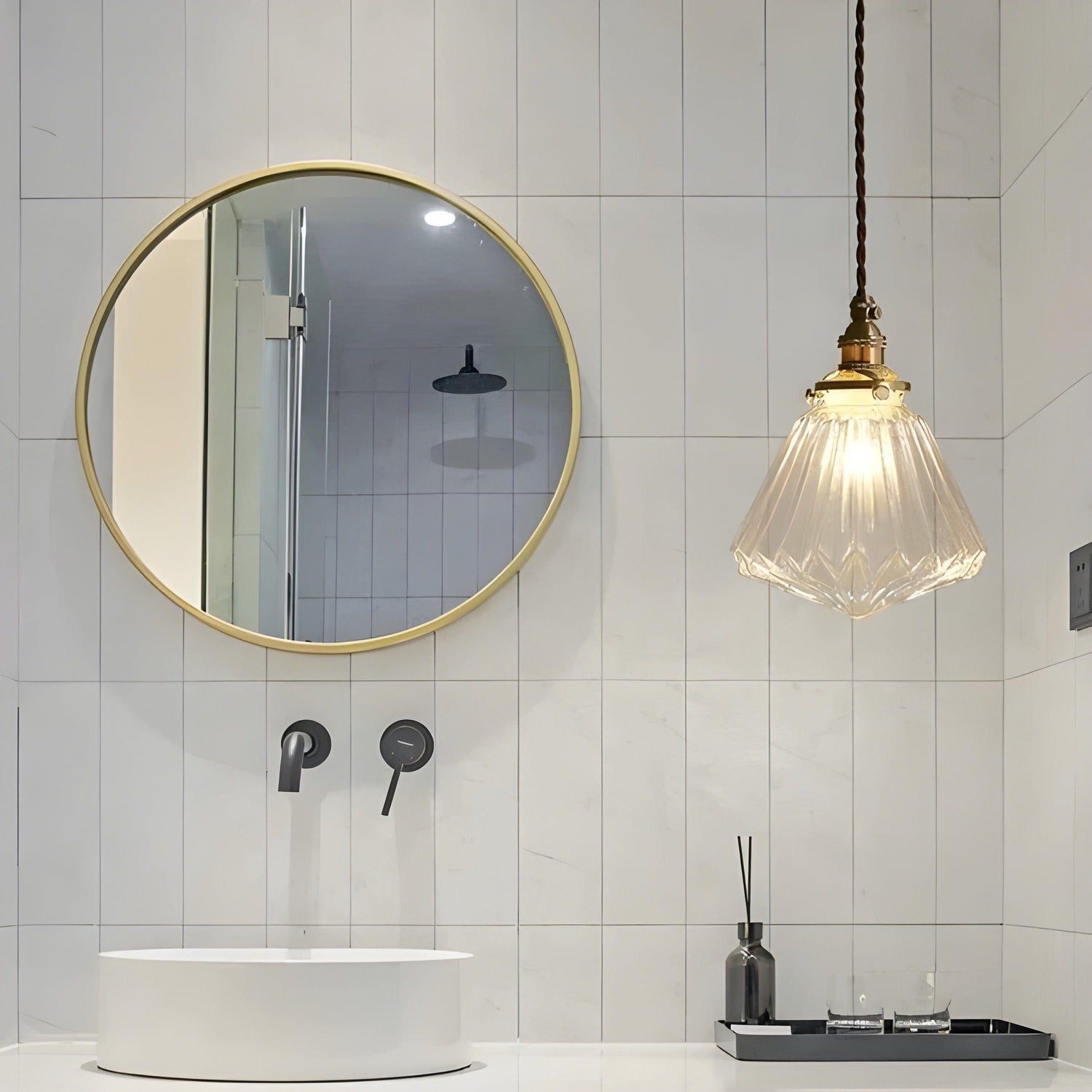 GlossyGlass Light - Nordisk kristallglas minimalistisch hängande lampa