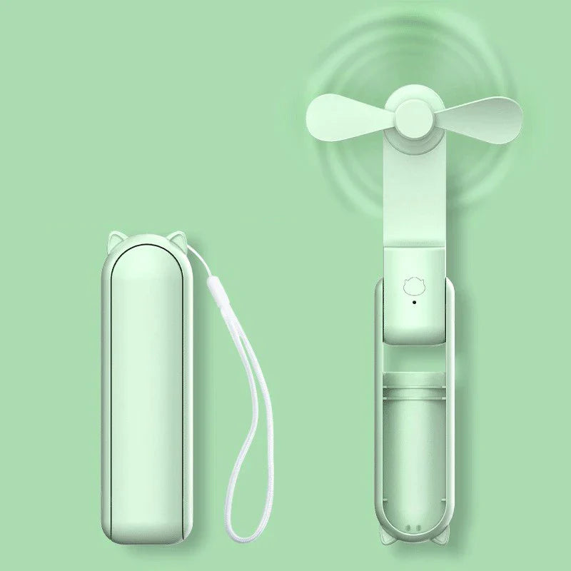 Carvallo Handventilator Breezella | USB Återuppladdningsbar | 3 Hastigheter | Fällbar & Powerbank-funktion | 2000 mAh Batteri