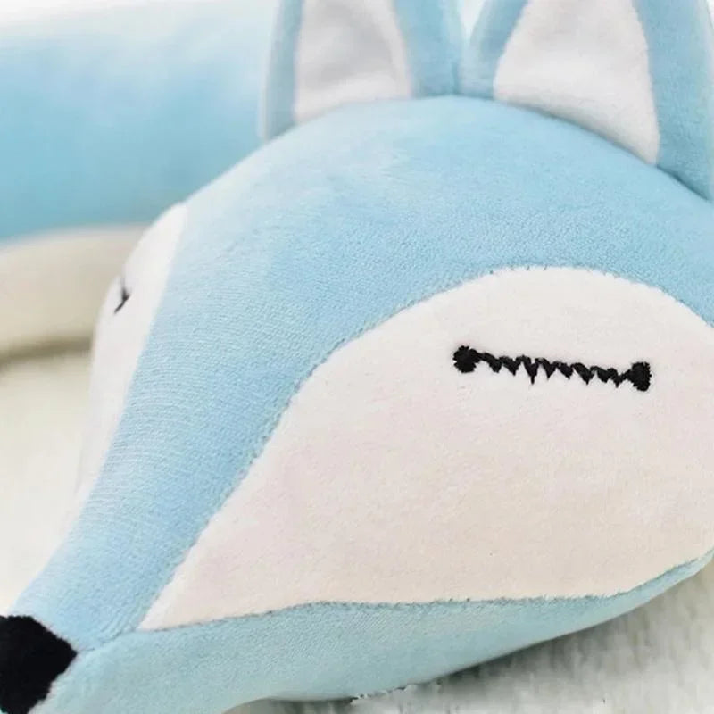 Carvallo Nackenkudde | Supermjuk & Ergonomisk | Cartoon-räv Design | För Barn & Vuxna