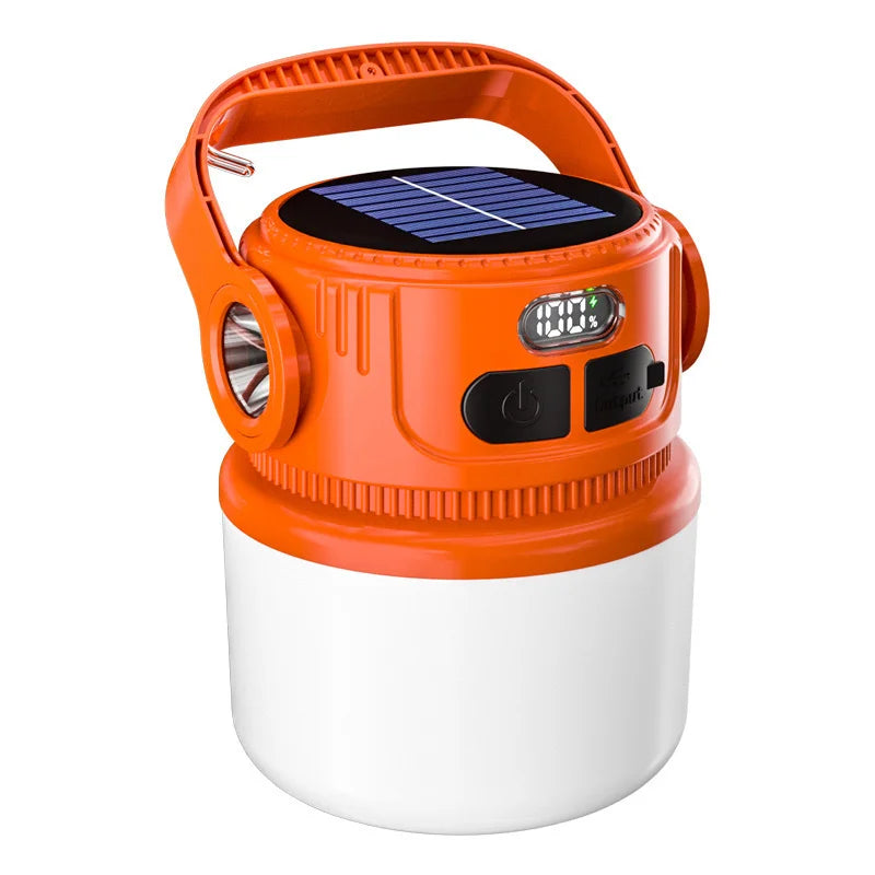 Carvallo Solar LED Campinglampa | Återuppladdningsbar & Vattentät | 6 Ljuslägen | För Utomhus, Nödsituationer & Resor