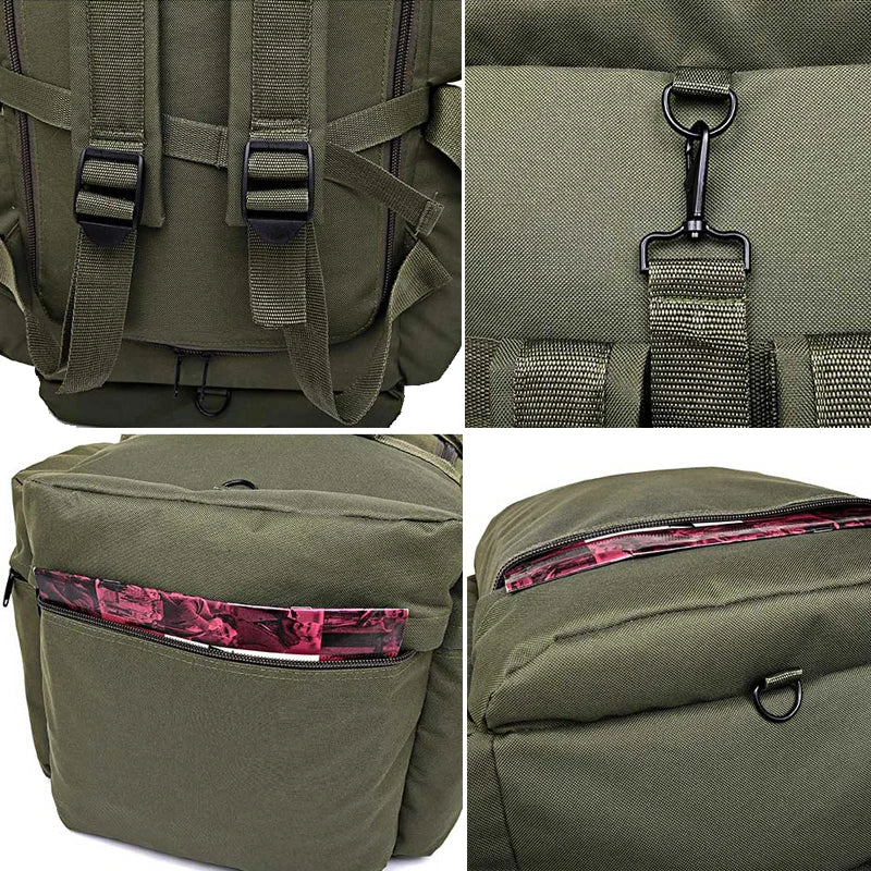 Carvallo Outdoor-väska TrailForge X75 | 75×38×36 cm | 4-i-1 bärväska: Ryggsäck, axelväska, handbagage & crossbody | Vattentät & Robust