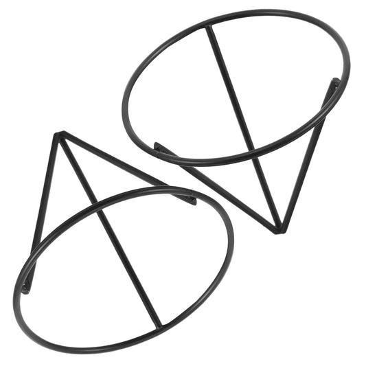 Carvallo 2-pack växtstativ i metall | Triangel-design med transparent hydrokulturskål | 8,5 × 8,5 × 7,5 cm | För hem & kontor