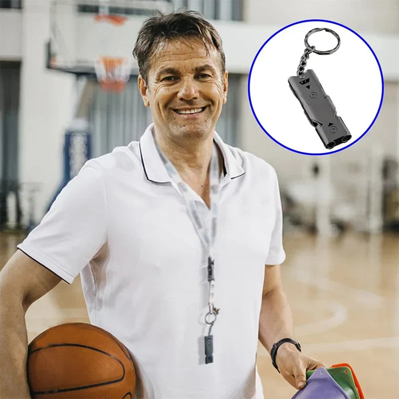 Carvallo Nödsignalpipa | 120 dB Dubbelrör | Ultralätt & Väderbeständig | Aluminiumlegering Silver/Grå