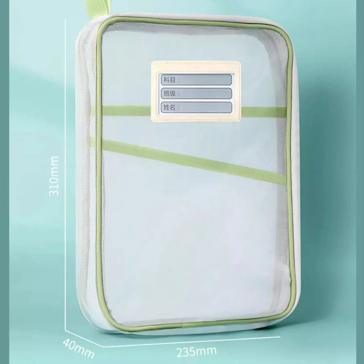 Carvallo A4 Dokumentväska med dragkedja | Dubbel lag och transparent | Nylon-nät organiserare 31×23,5×4 cm