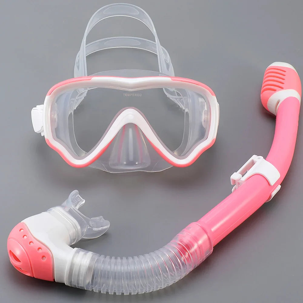 Carvallo Barn Tauchmask med snorkel | Duggfri & läcksäker | Härdat glas & silikon | För pojkar & flickor 7–15 år