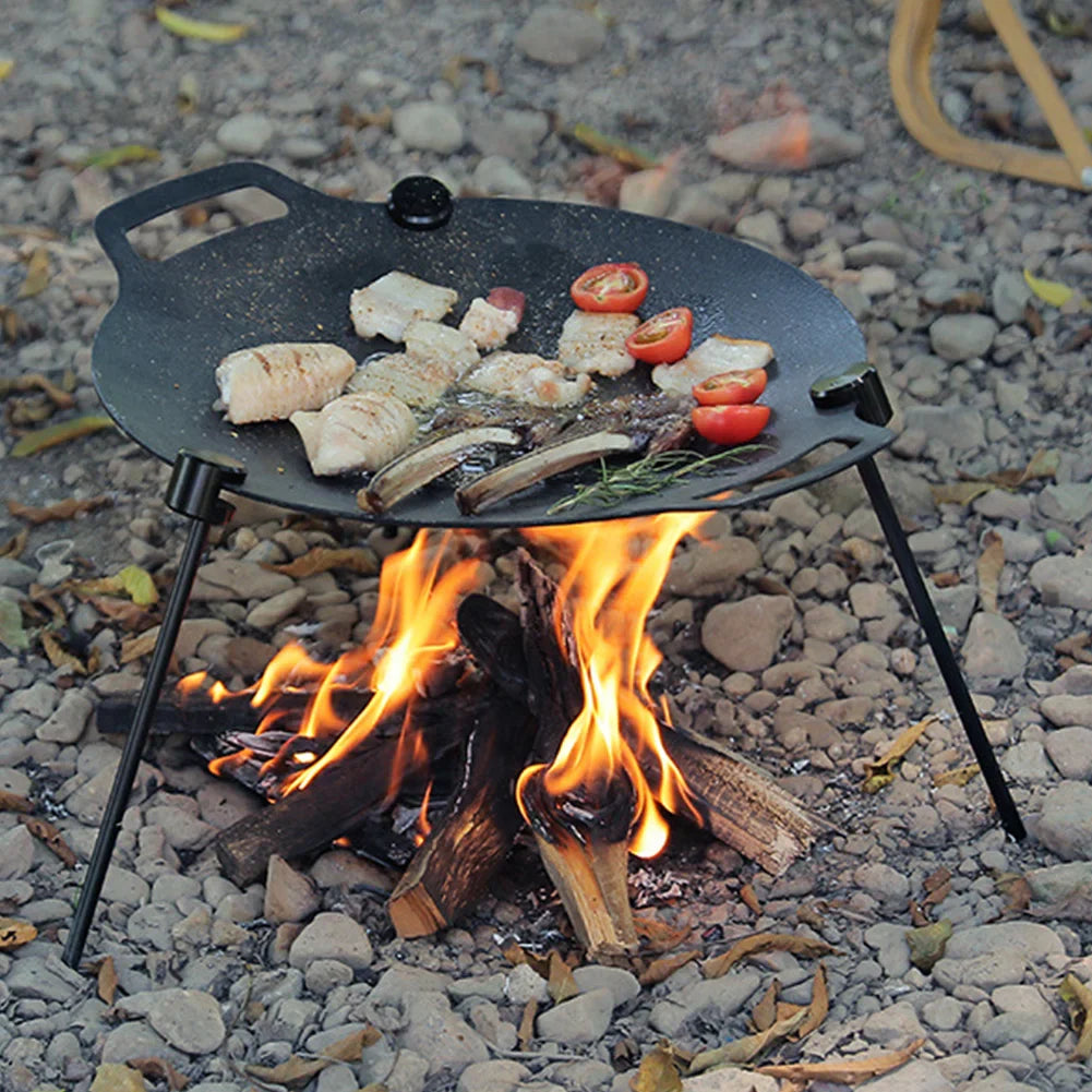 Carvallo-Grillgestell FireTrek TripodFlex | Höjdjusterbar & hopfällbar | Med kedja & väska | För utomhus & camping | 60 cm kedjelängd