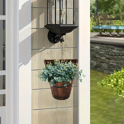 Träby Eimer Planter i fat-design för trädgård och terrass – Dekorativa blomkrukor av trä