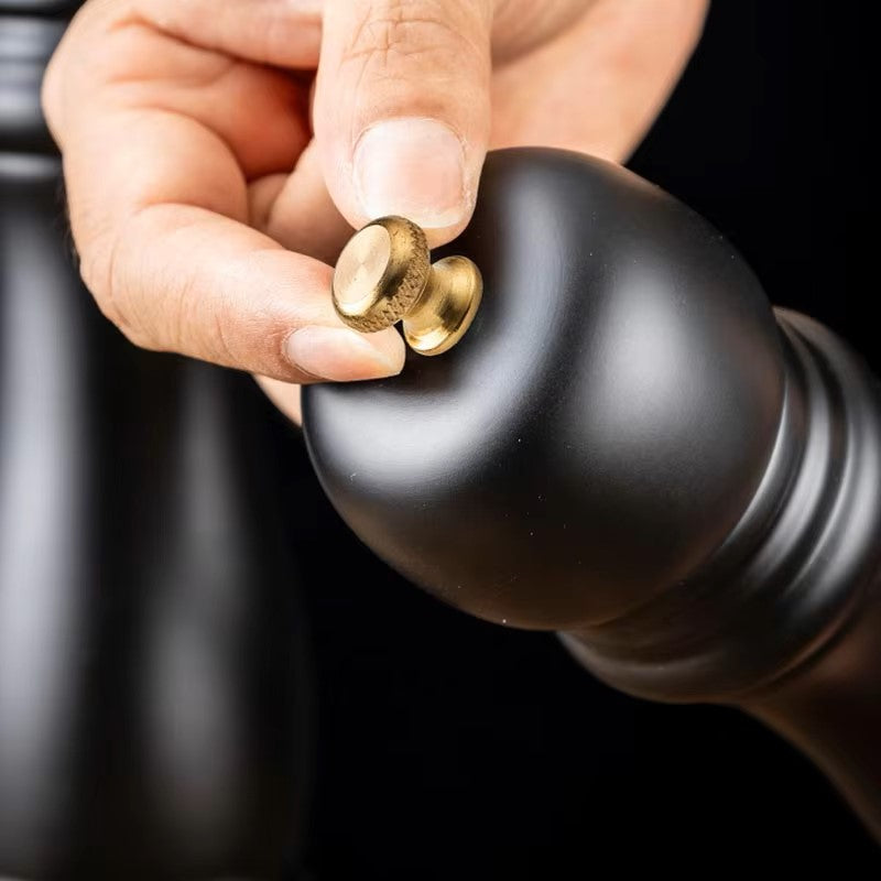 Salt- och pepparkvarnset – Manuell kryddkvarn i trä med keramiskt malsystem &amp; justerbar malgrad